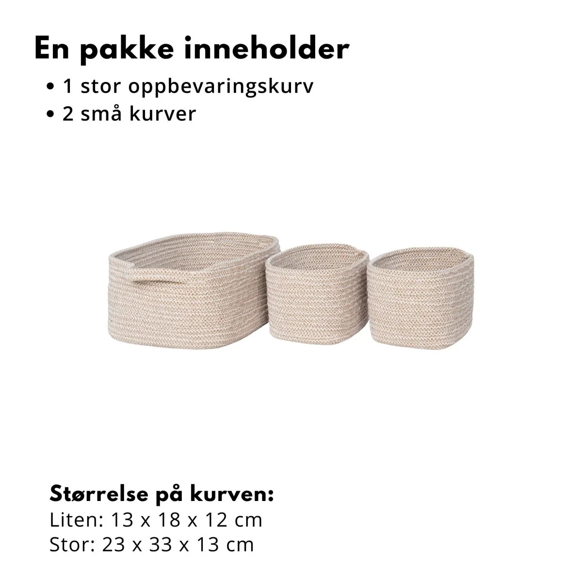 3-pk Teixo oppbevaringskurv - Image 3