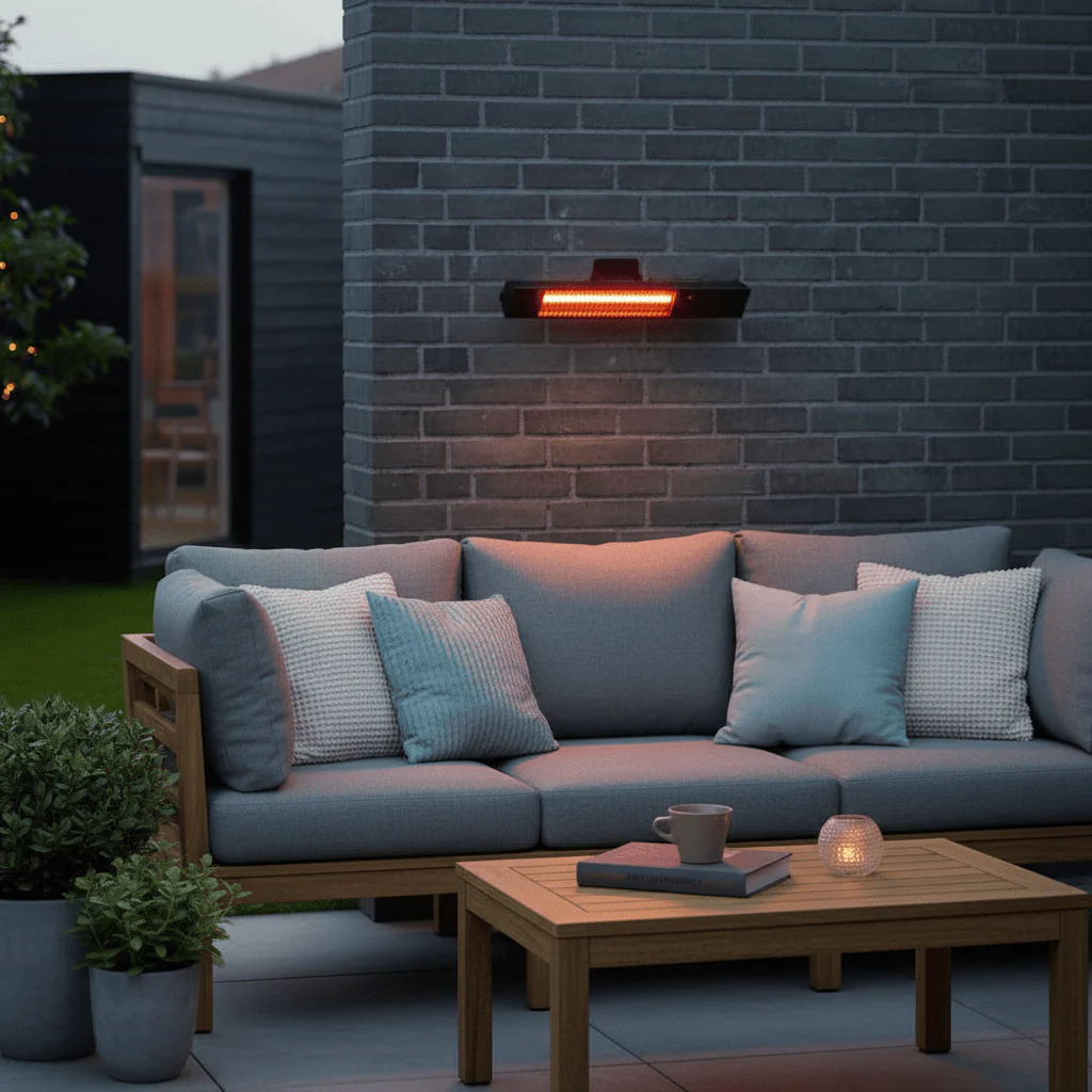 Terrassevarmer for vegg 1500 watt Svart