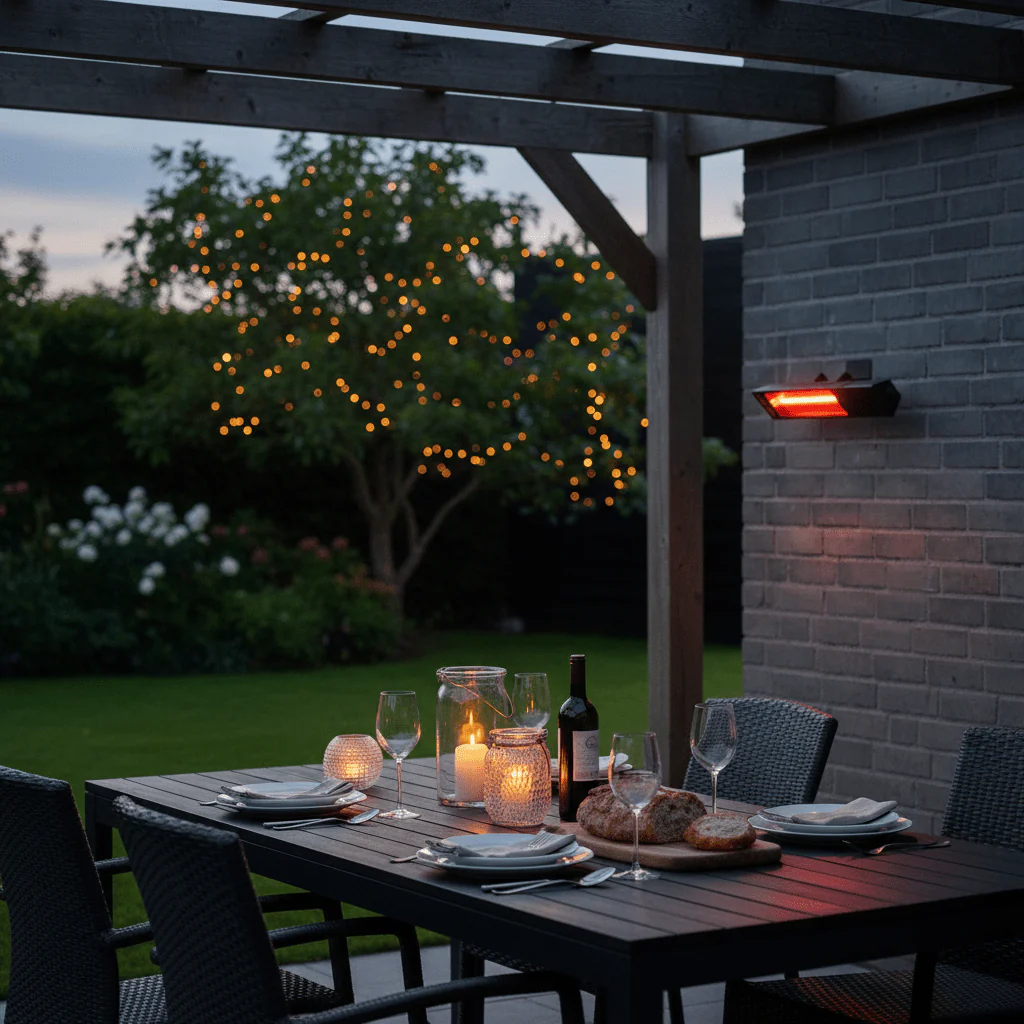 Terrassevarmer for vegg 1500 watt Svart - Image 5