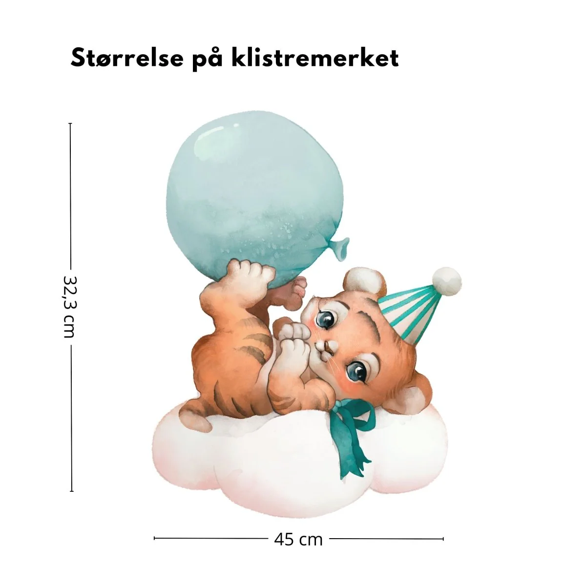 Tiger på sky klistremerke - Image 3