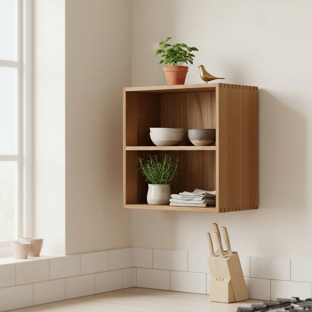 Townsville vegghylle med vertikale rom eik 18 x 30 x 30 cm