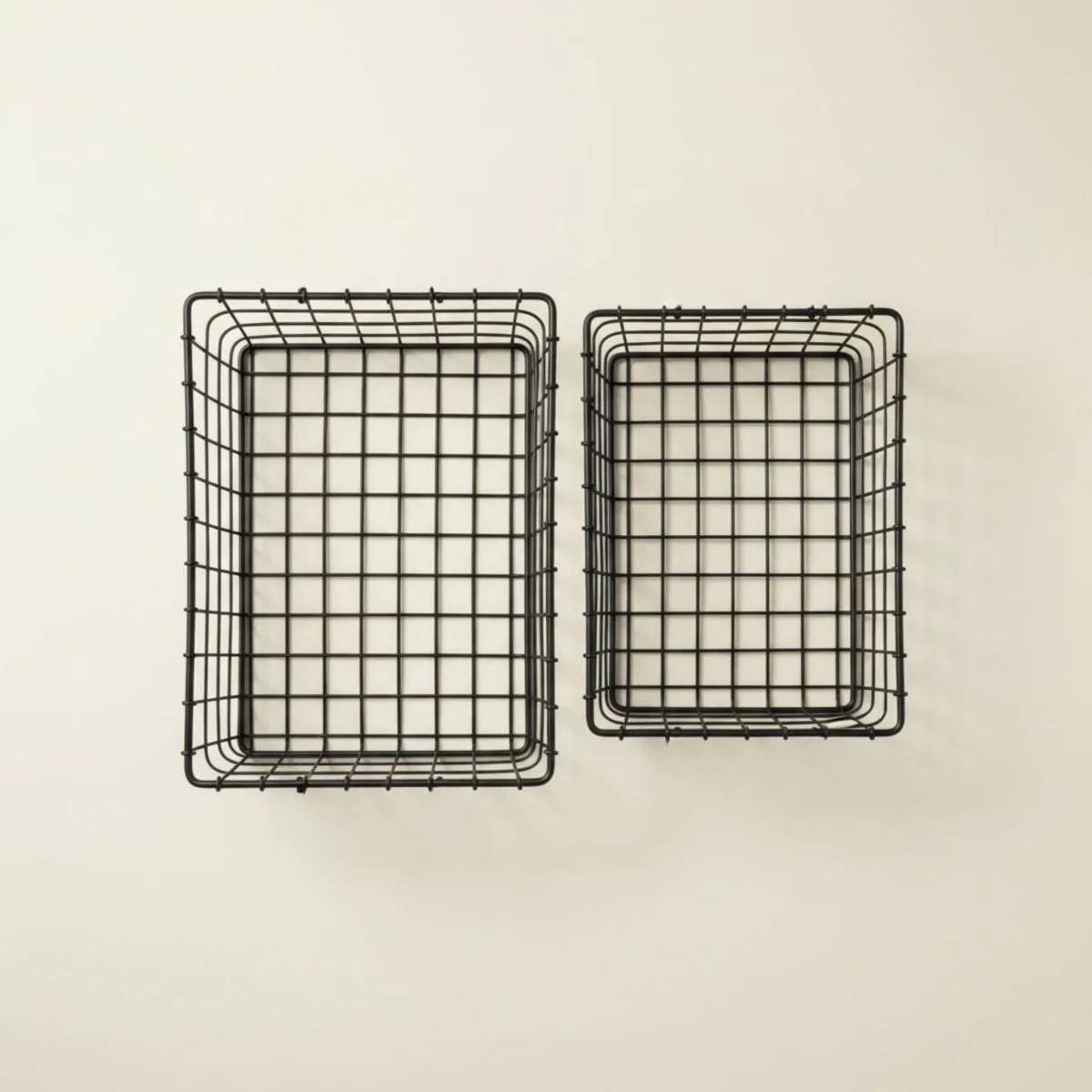 2-pk Trådkurv sort metall - Image 4