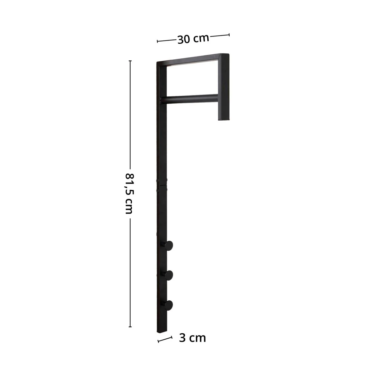 Trento vegghengt klesstativ sort metall 82 cm - Image 3