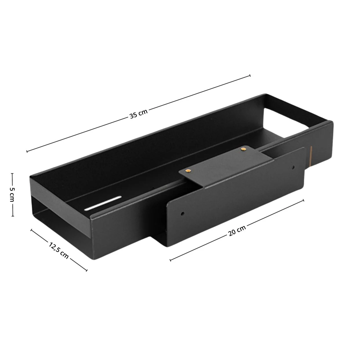 Uttrekkbar hylle smal sort - Image 4