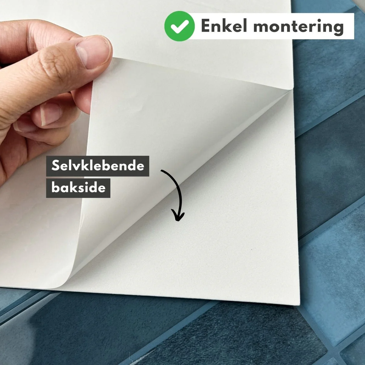 Vareprøve: Adelina blå selvklebende veggfliser - Image 7