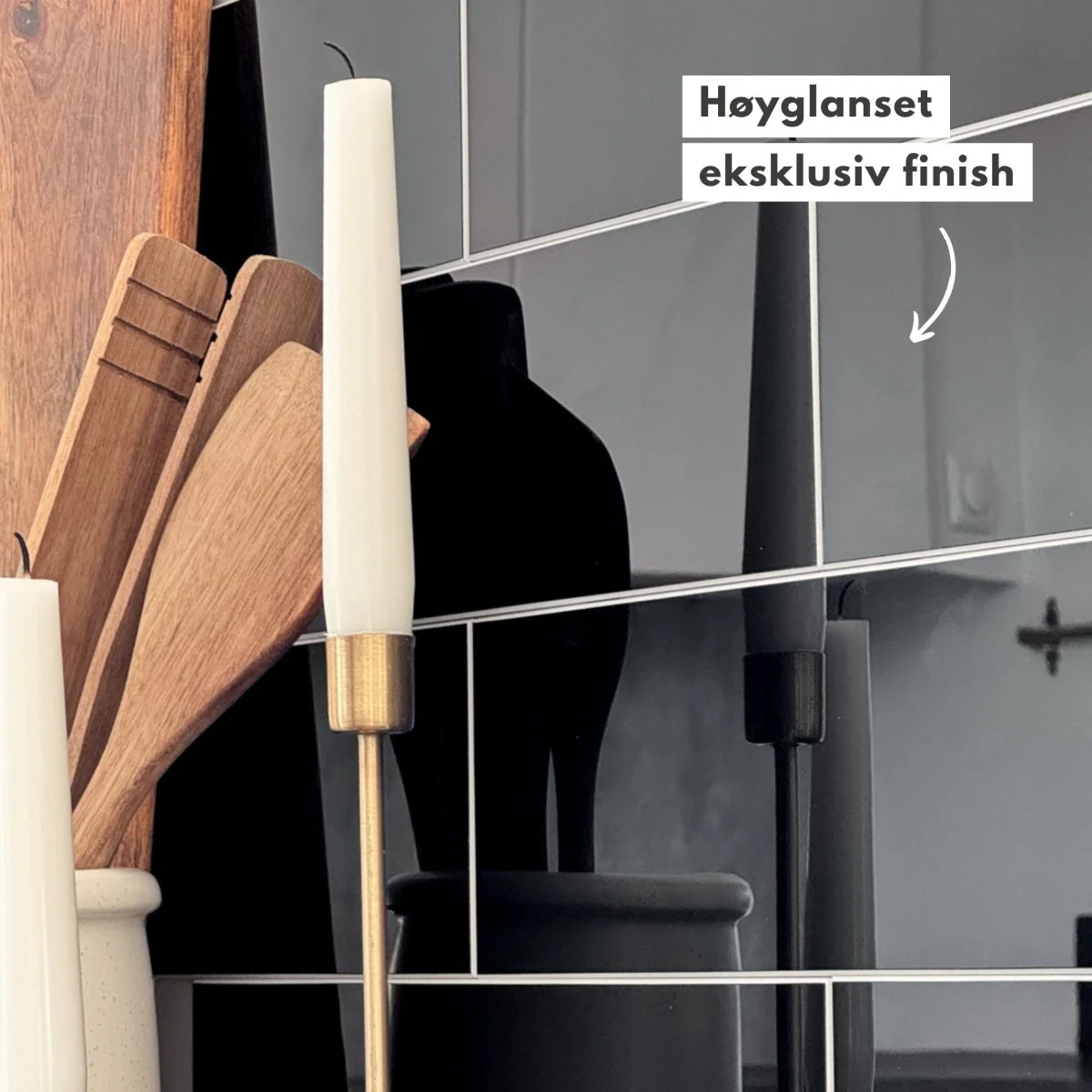 Vareprøve: Hailey sort selvklebende veggfliser - Image 3