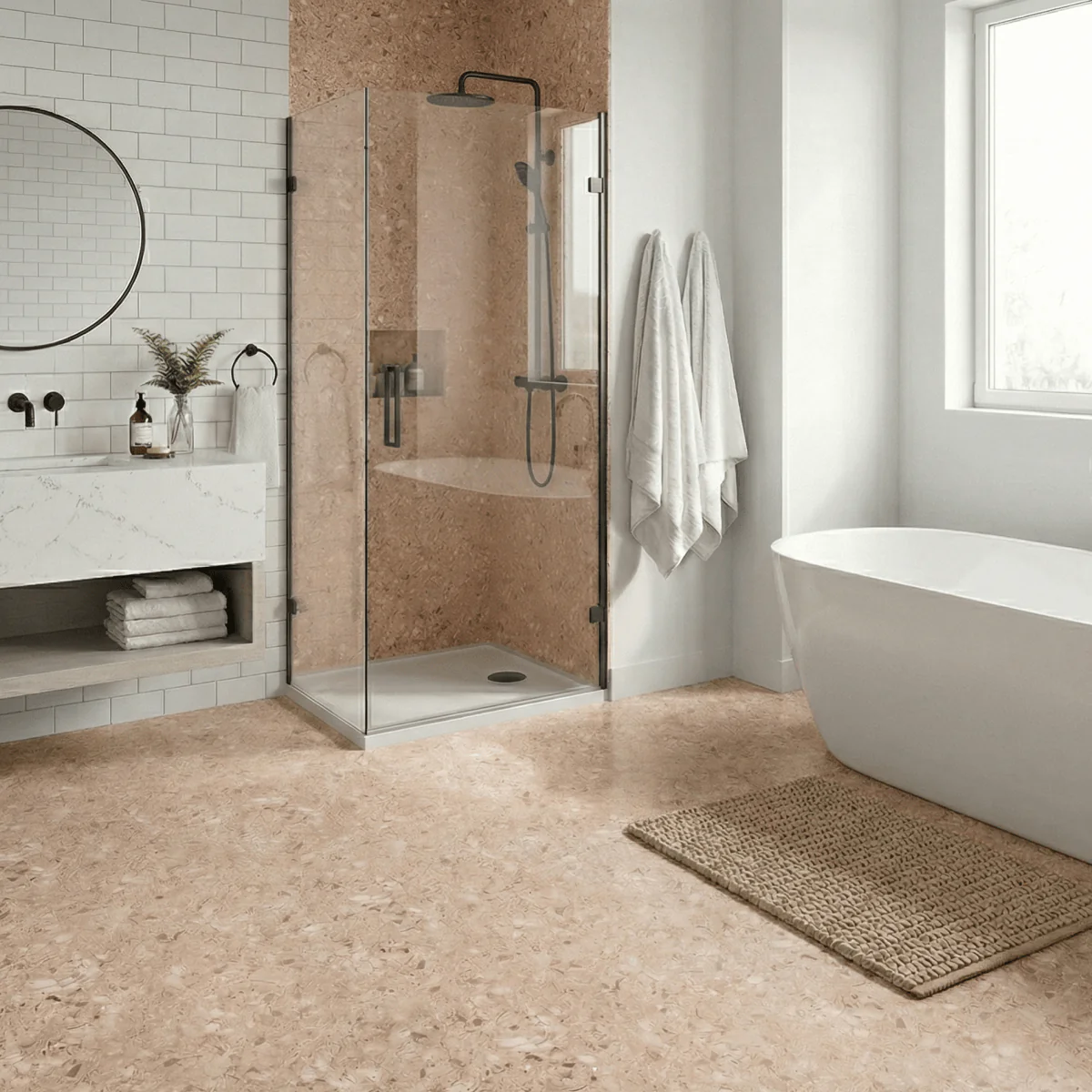Vareprøve Lisboa Terrazzo sand selvklebende fliser - Image 2