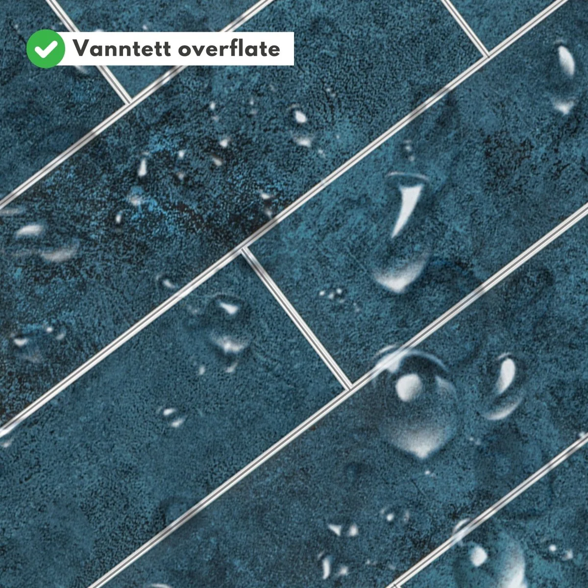 Vareprøve: Louise gloss blå selvklebende veggflis - Image 3