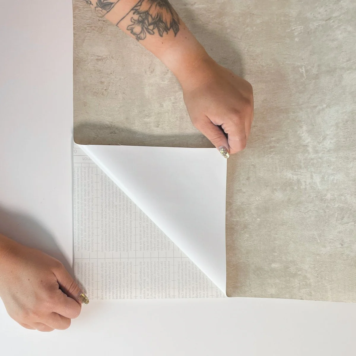 Vareprøve: Premium Limewash beige kontaktplast - Image 3