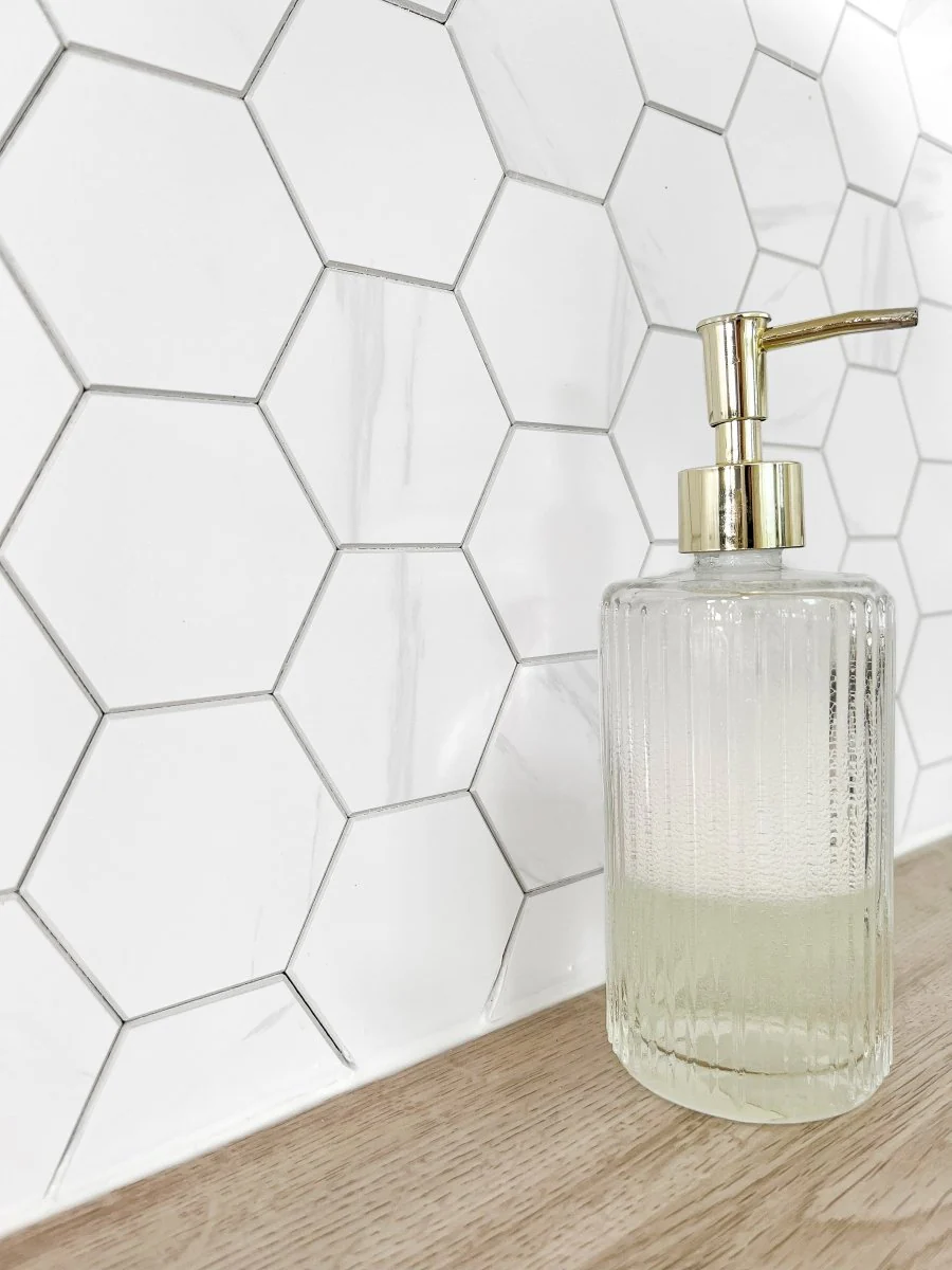 Vareprøve: Stein Hexagon marmor selvklebende veggfliser - Image 4