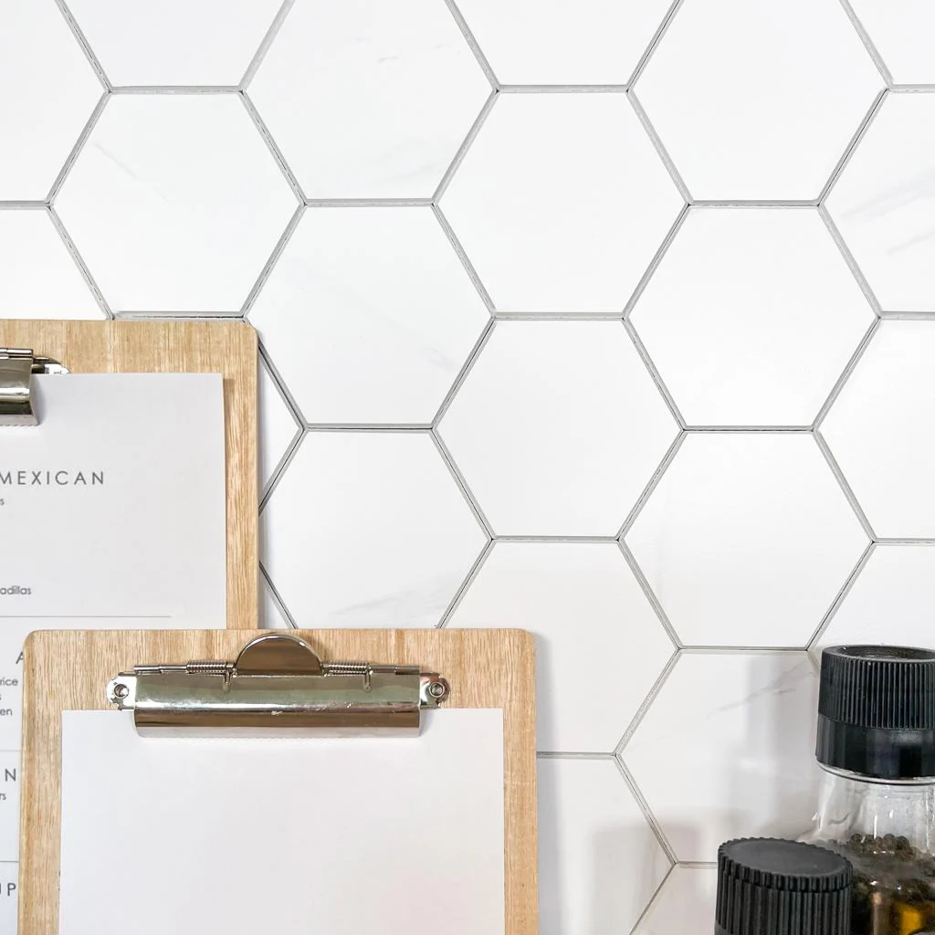 Vareprøve: Stein Hexagon marmor selvklebende veggfliser - Image 5