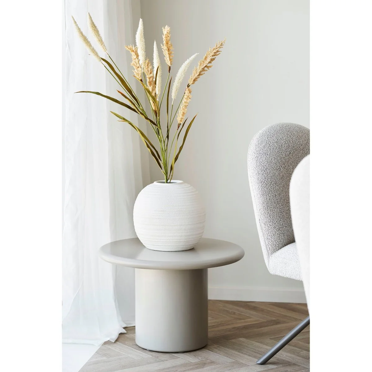 Stor rund vase keramisk hvit ø 30 cm - Image 2