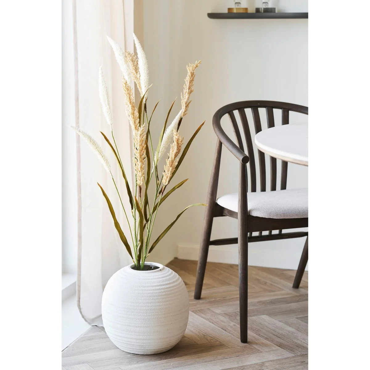 Stor rund vase keramisk hvit ø 30 cm - Image 5