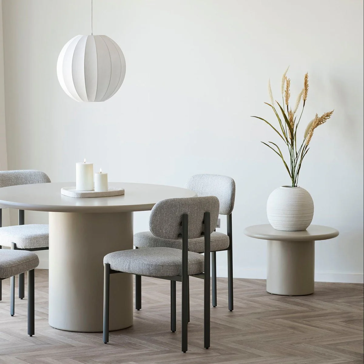 Stor rund vase keramisk hvit ø 30 cm - Image 6
