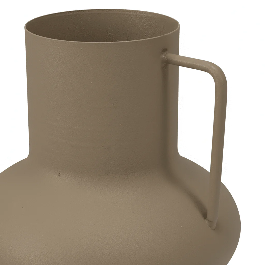 Vase matt sand med håndtak 14 x 15 cm - Image 2