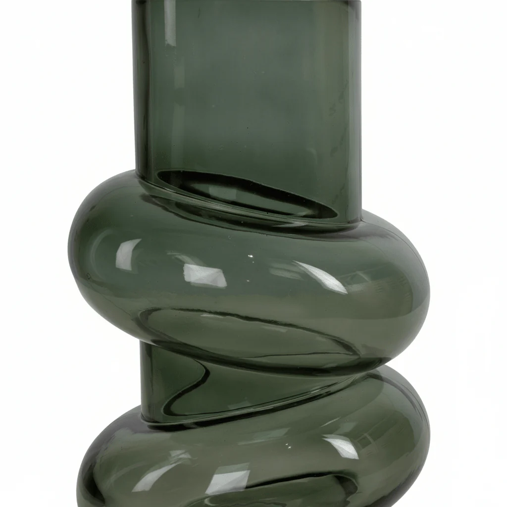 Vase rund flaskegrønn 16 x 26 cm - Image 2