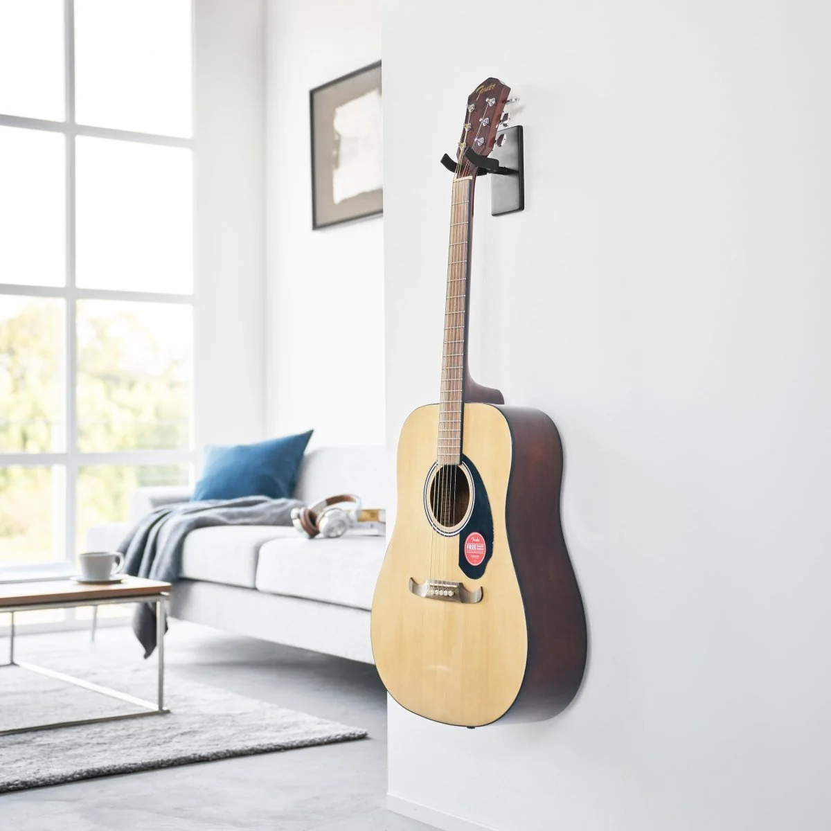 Vegghengt gitarholder sort - Image 2
