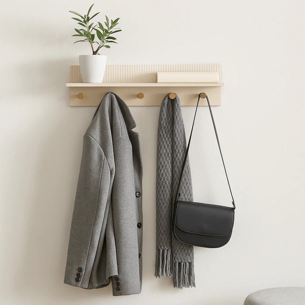 Rocca vegghylle beige med kroker - Image 4