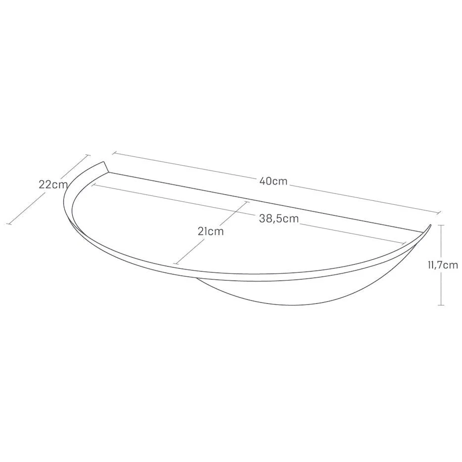 Vegghylle halvrund sort 40 cm - Image 3