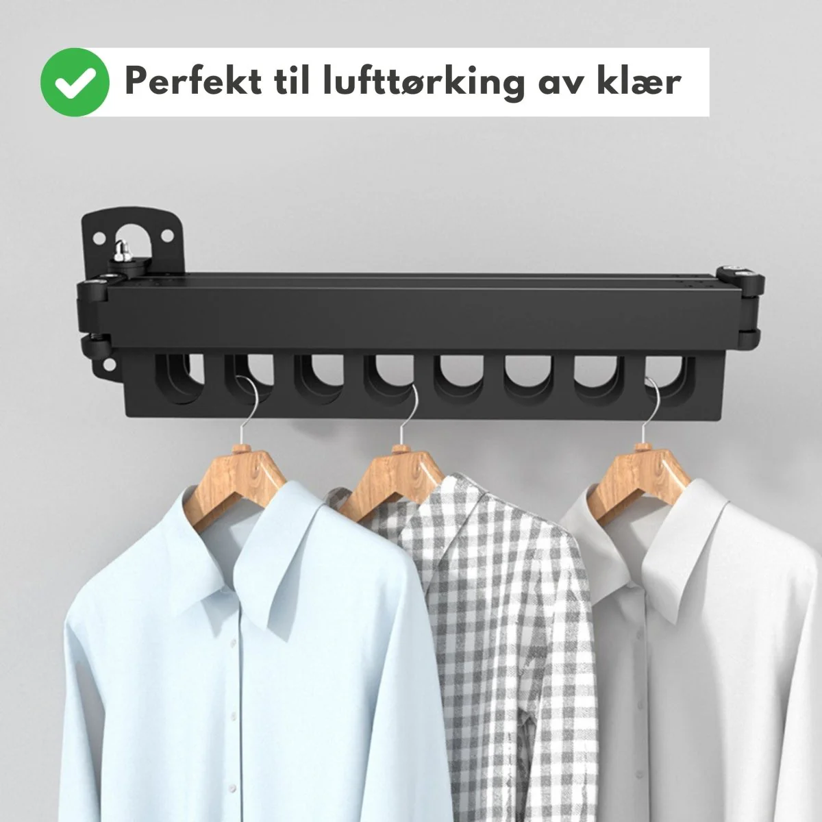 Veggmontert tørkestativ, uttrekkbart - Image 3