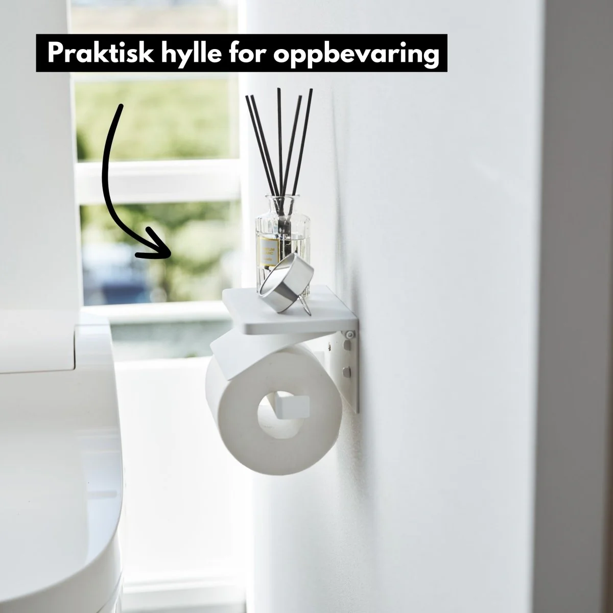 Veggmontert toalettpapirholder hvit - Image 4