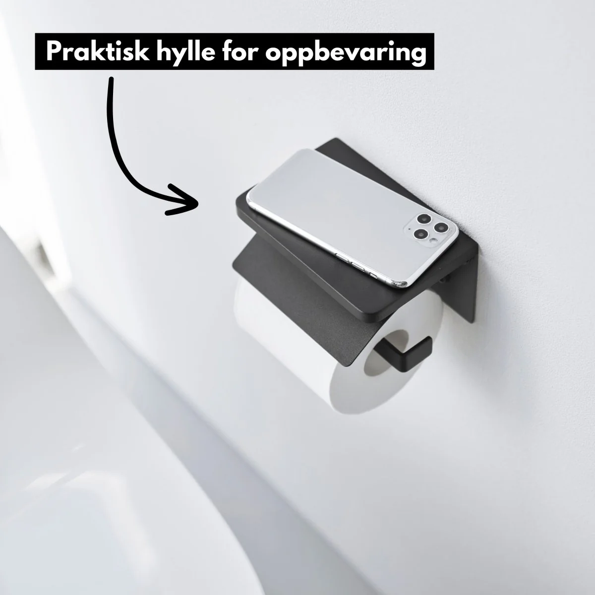 Veggmontert toalettpapirholder sort - Image 4