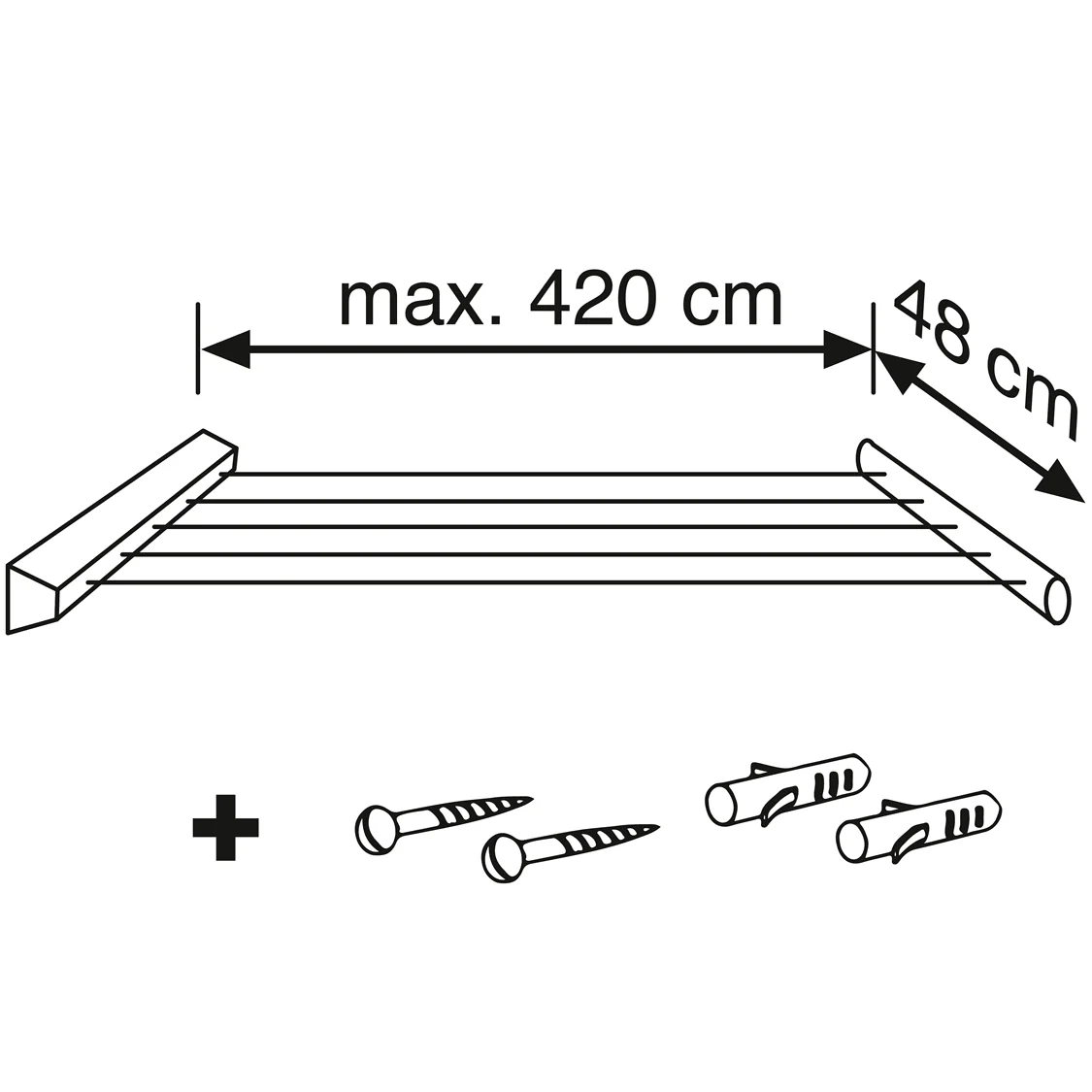 Veggmontert tørkestativ Rollfix 210 Longline - Image 5