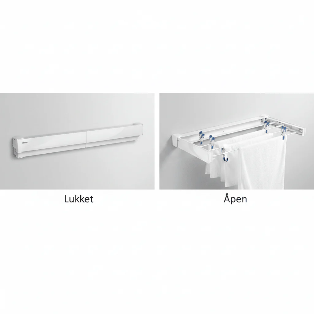 Veggmontert tørkestativ Hvit 72 cm - Image 6