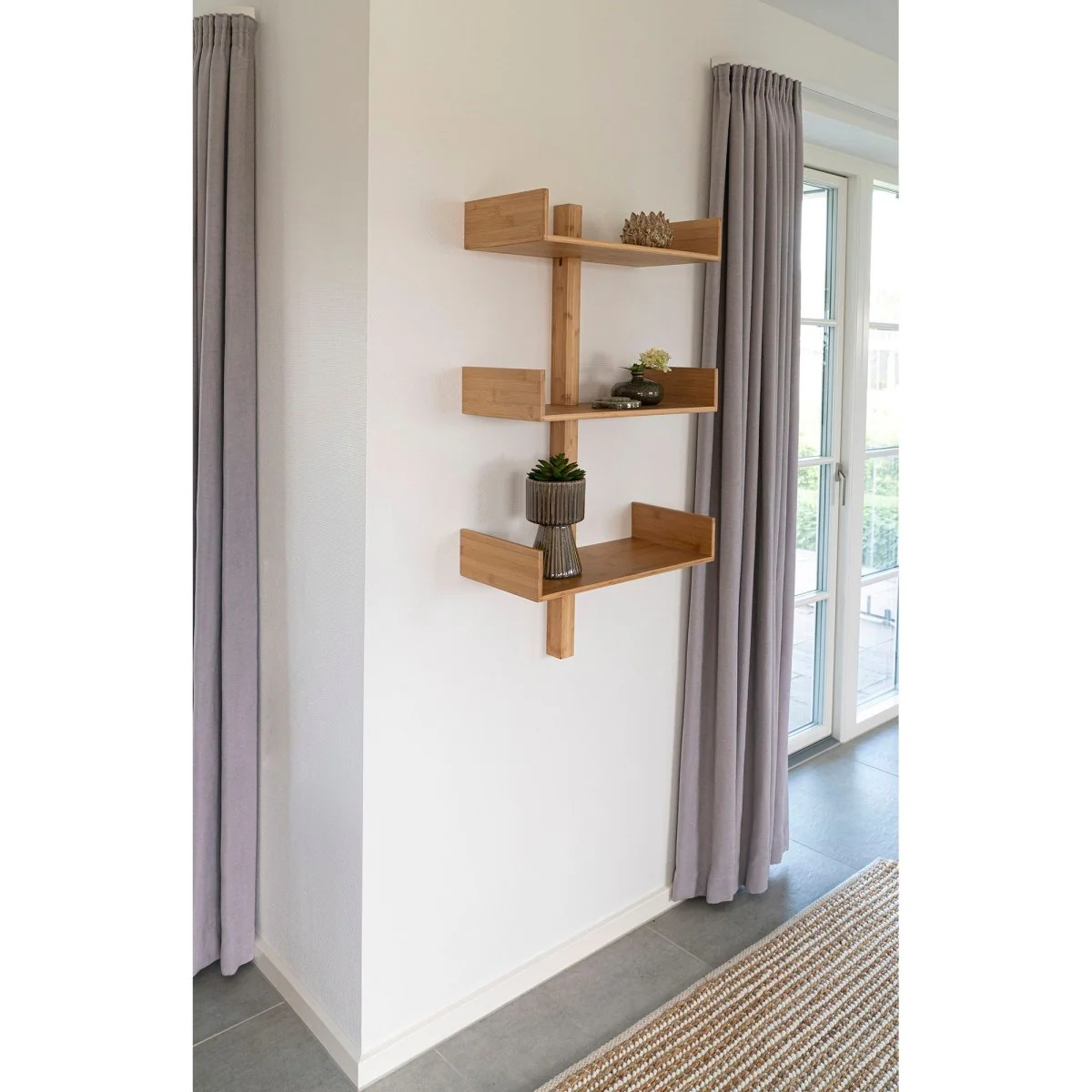 Villa vegghylle bambus natur 50 x 102 cm - Image 3
