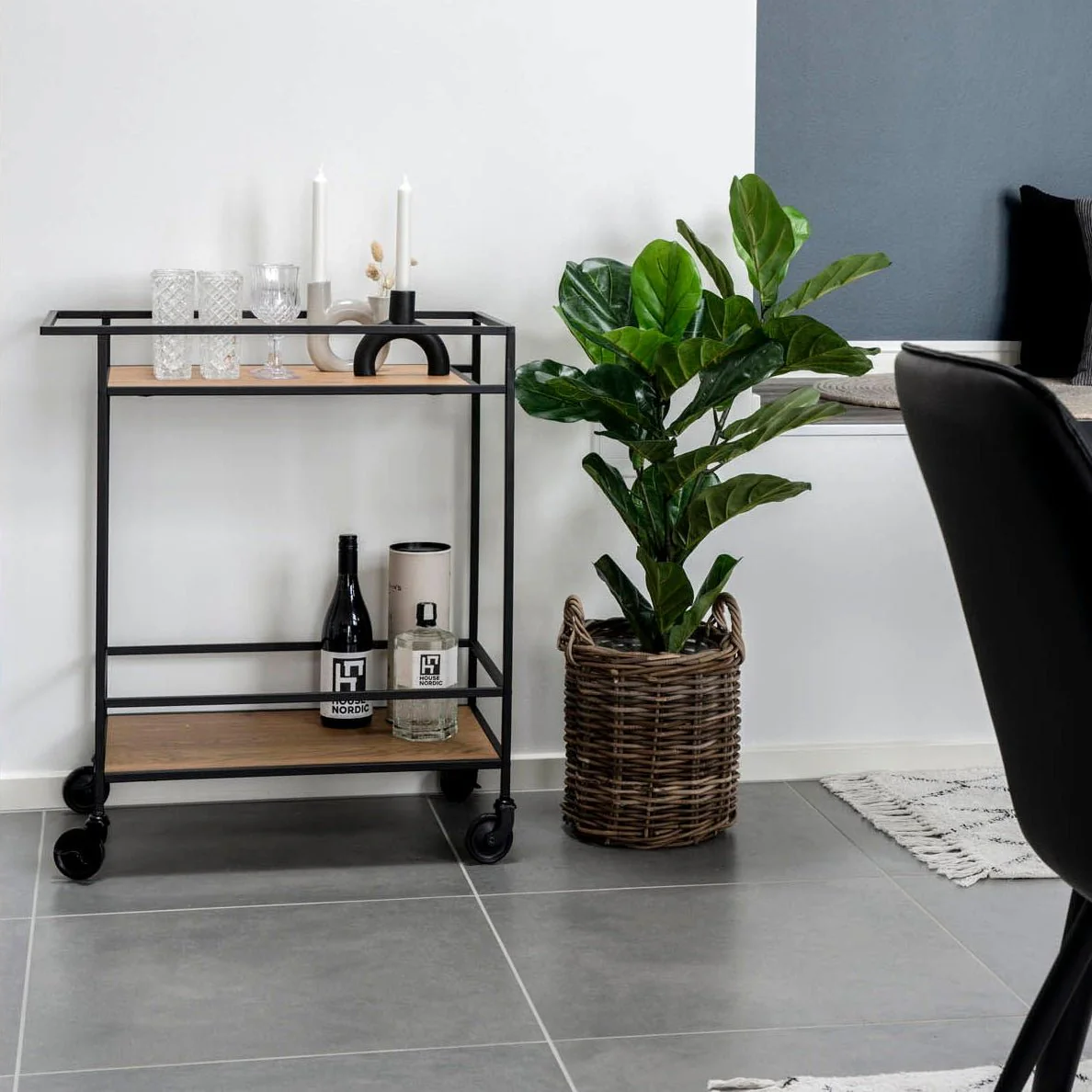 Vita barvogn med 2 hyller sort 68 x 40 x 79 cm - Image 3