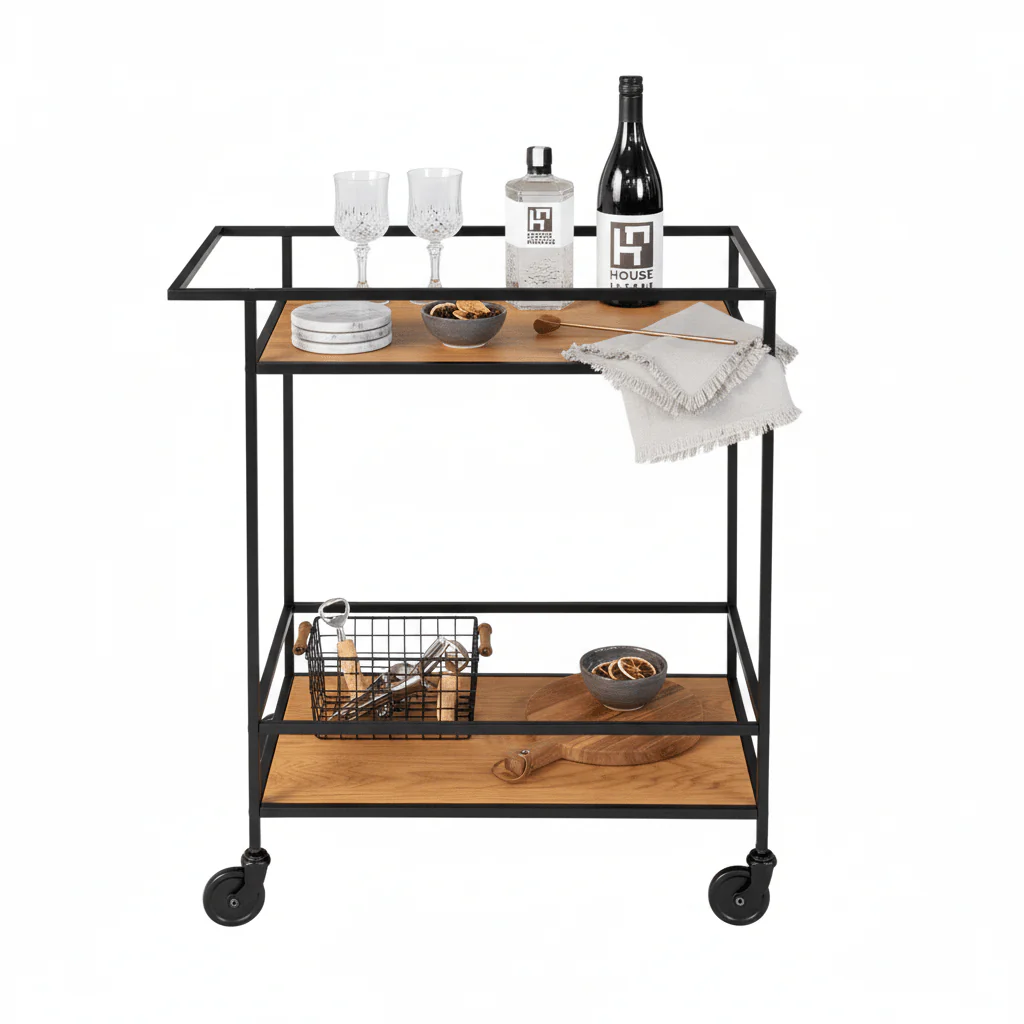 Vita barvogn med 2 hyller sort 68 x 40 x 79 cm - Image 8