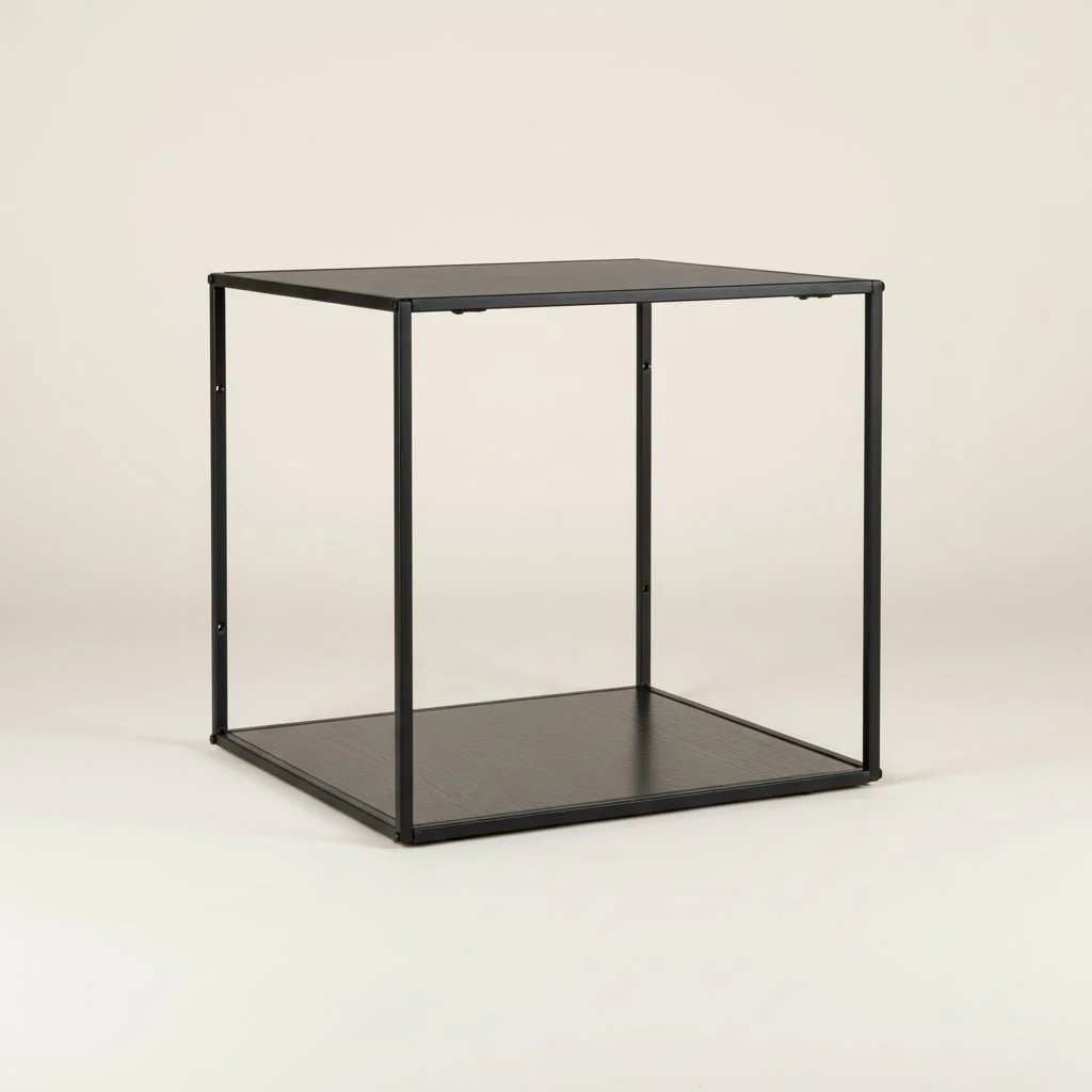 Vita vegghylle svart sort ramme 36 x 36 cm - Image 4